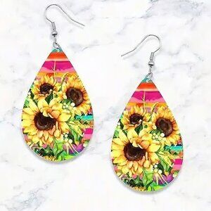 Colorful SUNFLOWER Dangle Earrings